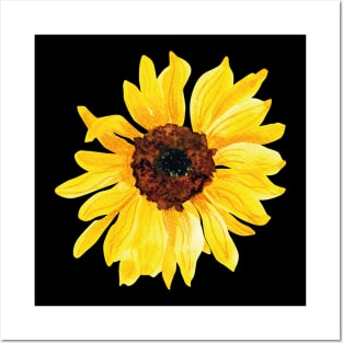 Watercolor Style Sunflower Floral Flower Posters and Art